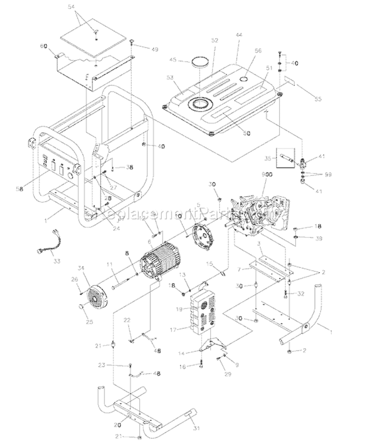 Page C Diagram and Parts List for 1935-1  Briggs and Stratton Generator